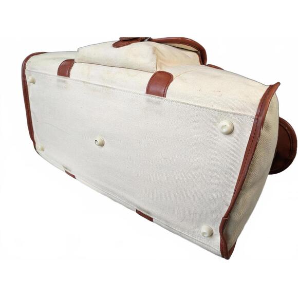 Samsonite Taiwan Duffle Bag 21" Travel Carry-On Beige Canvas - Picture 7 of 12